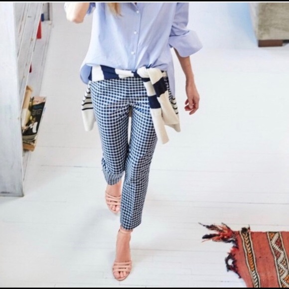 J. Crew Pants - J. Crew Martie Gingham Ankle Skinny Pants- Size 4